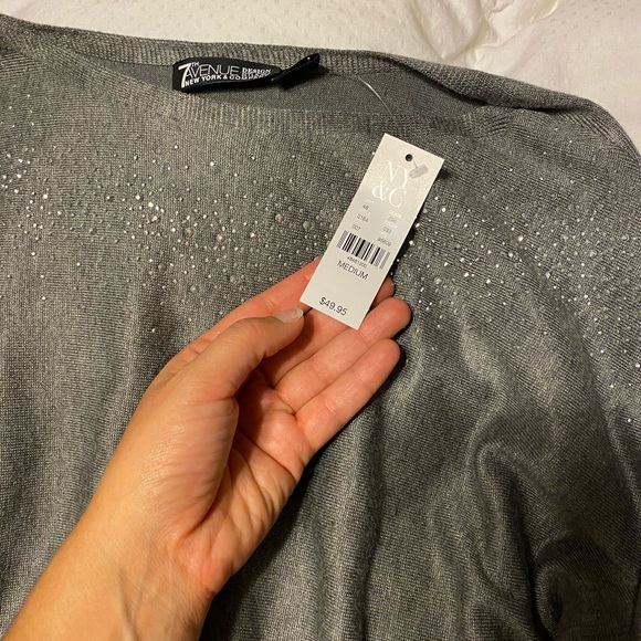 New York and company Grey rhinestone sweater - Picture 5 of 7